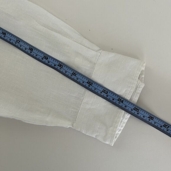 Lauren Ralph Lauren Linen Shirt Womens Sz 3XL White Tunic Long Sleeve Minimalist - Picture 9 of 11